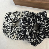 New Vintage Scrunchies Black White Flower Print Hair