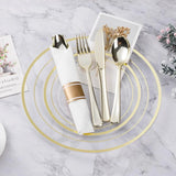 350PCS Gold Dinnerware Set, Disposable Party Plates for