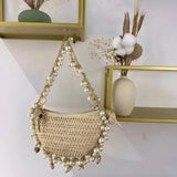 Fairy Pearl Conch Grass Woven Bag Handheld Crossbody