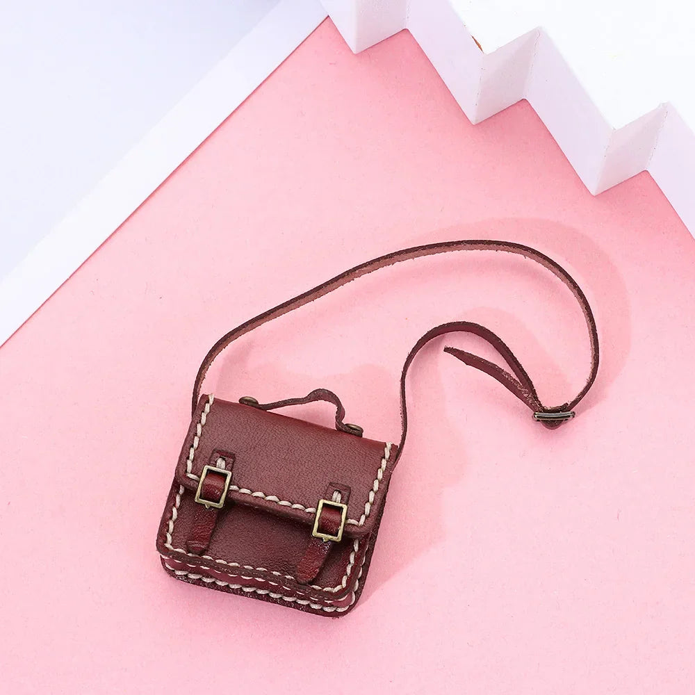 New 1/6 1/8 1/12 Dolls Backpack PU Leather