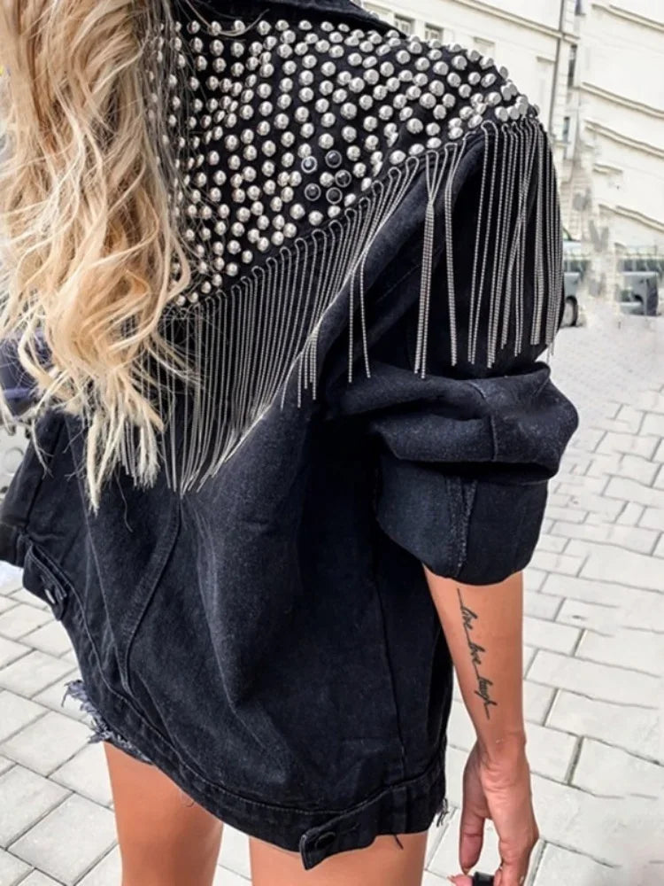 Women Streetwear Style Denim Jacket Spring Autumn Long