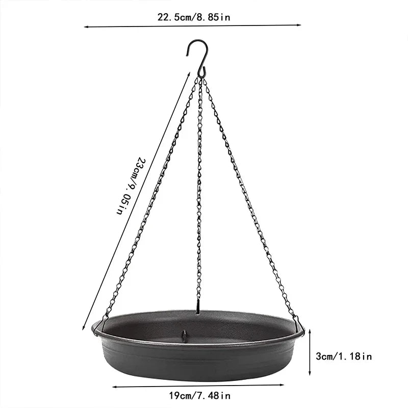 Hanging Bird Feeder Outdoor Bath Tray Plastic Bird