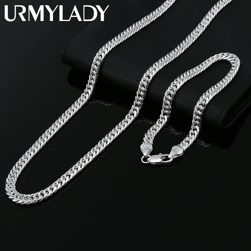 Fashion original 6MM geometric chain man 925 Sterling