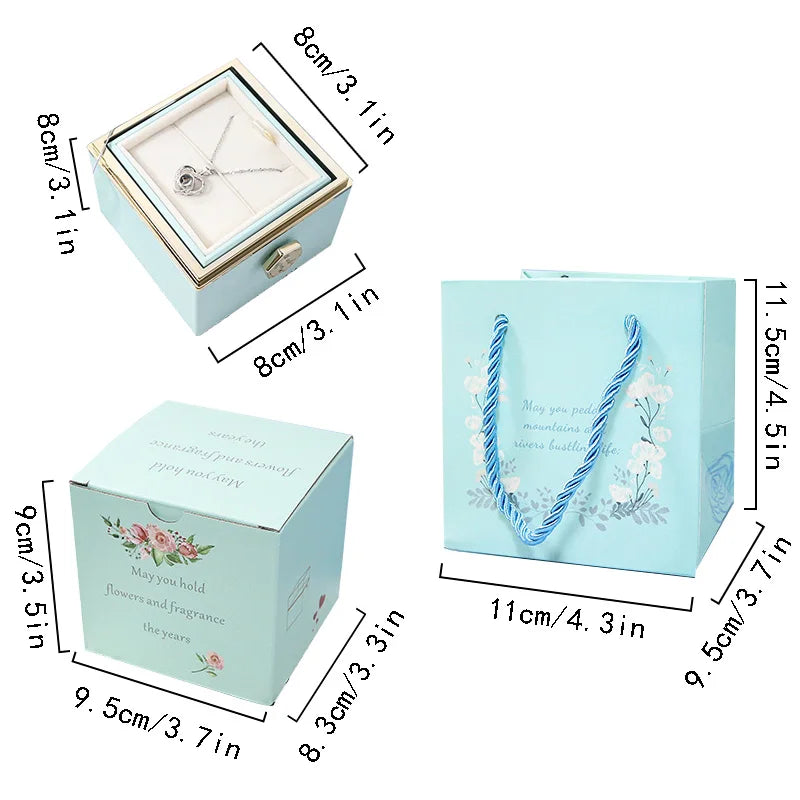 New Rotation Rose Jewelry Gift Box Valentine's Day