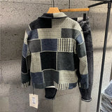 American Casual Patchwork Color Contrast Lapel Jacket Trend