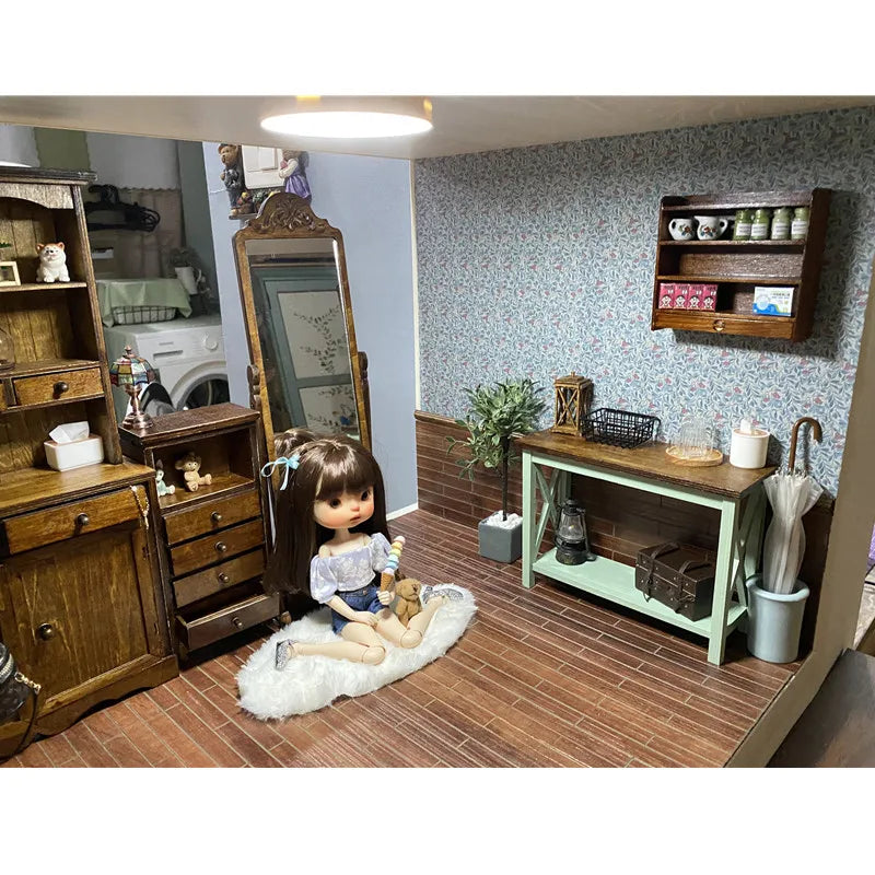 1/6 1/12 Dollhouse Wood Floor PVC Imitation Wood