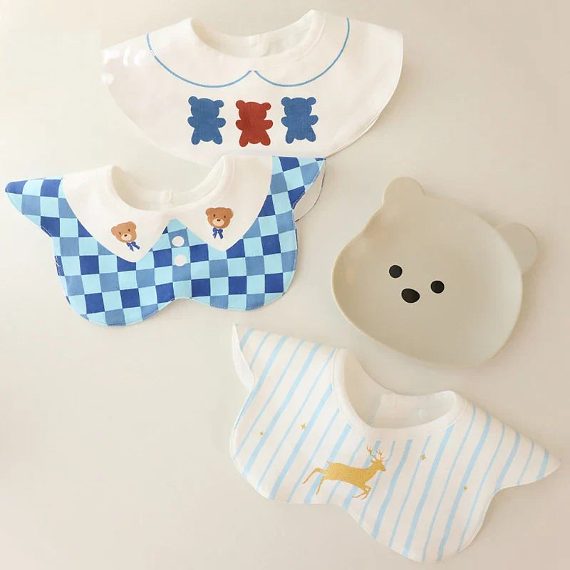 3Pcs Set INS Korean Style Baby Cotton Bibs