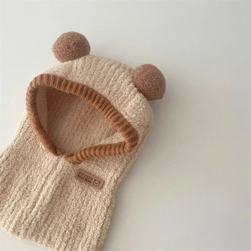 Korean Baby Hood Beanies One Piece Scarf Cap