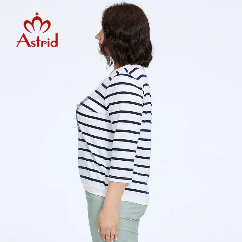 Astrid Autumn Womens tshirt 2023 Casual Cotton Top