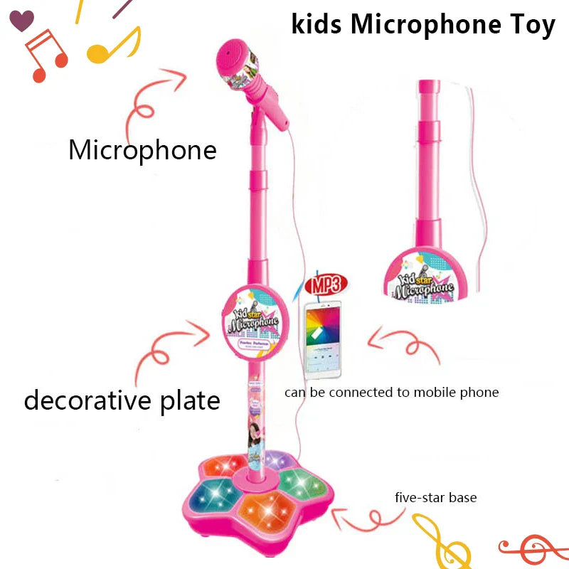 Kids Microphone with Stand Karaoke Song Machine Music