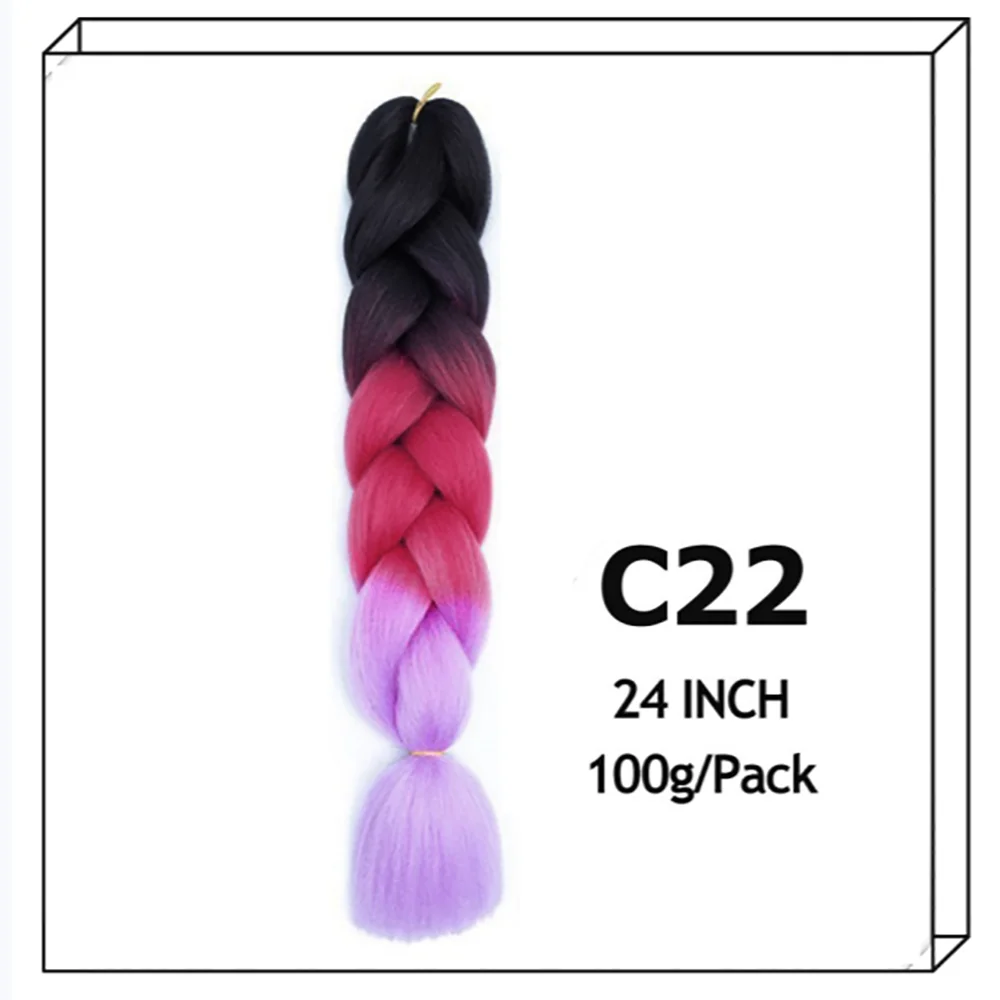 24Inch Synthetic Long Jumbo Ombre Braiding Hair For