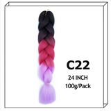 24Inch Synthetic Long Jumbo Ombre Braiding Hair For