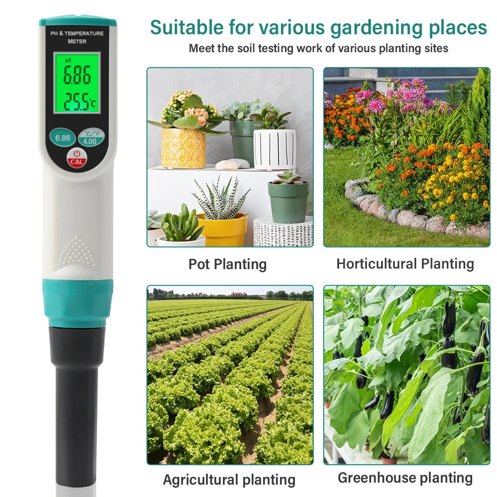 High Accuracy Soil PH Meter 0.00~14.00pH Digital Temp