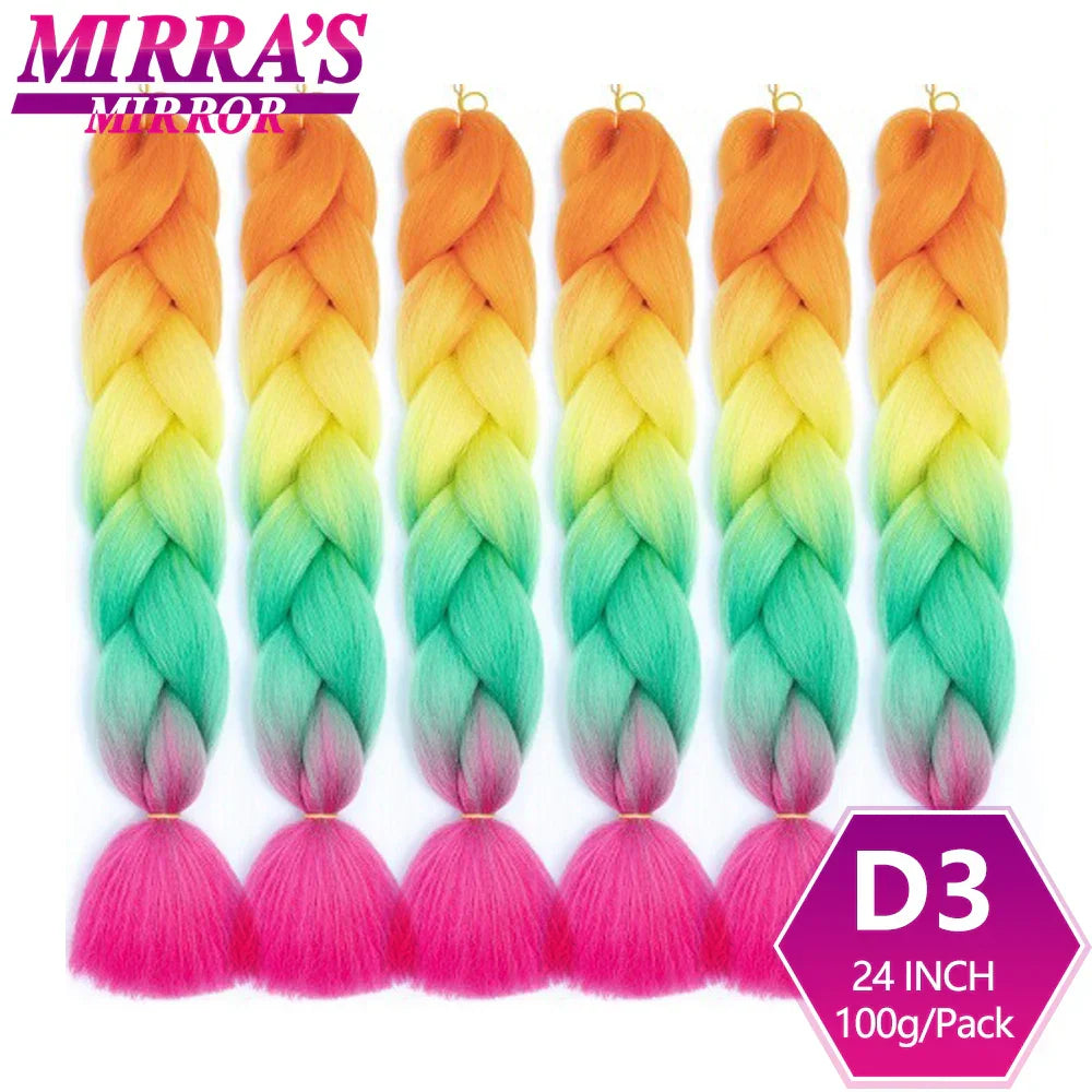 Synthetic Jumbo Braids Hair Omber Braiding Hair Extensions for Women Yaki Texture Black Blue Fake Hair Mirra’s Mirror