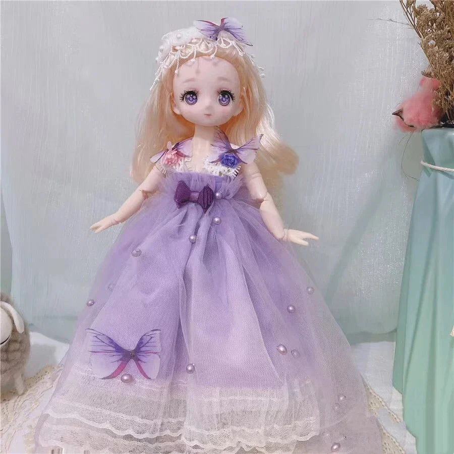 BJD Girl Dolls 30cm Kawaii Points Joint Movable