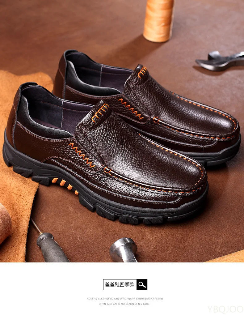 Genuine Leather Shoes Men Loafers Soft Cow Leather