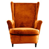 Velvet Wing Chair Covers Stretch Spandex Wingback Slipcover