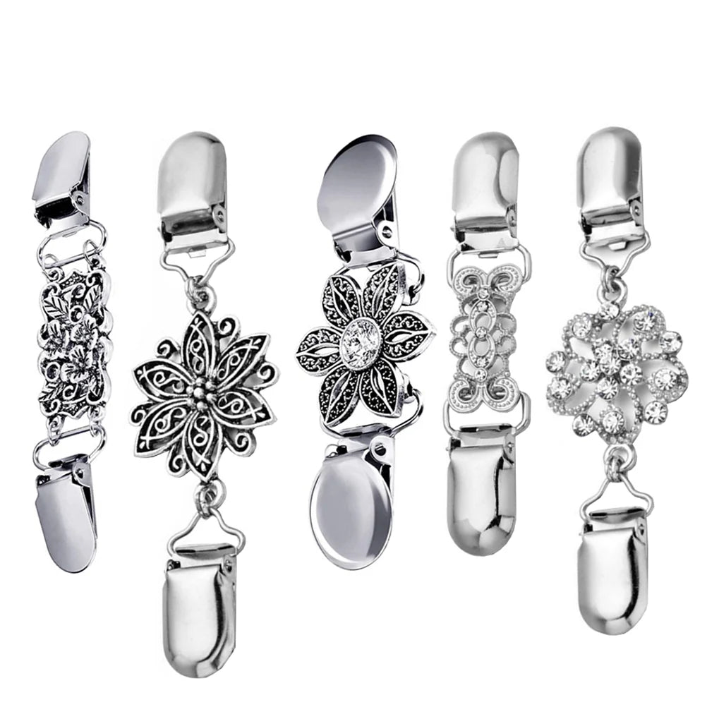 5 Pcs Alloy Sweater Clip Retro Scarf Vintage