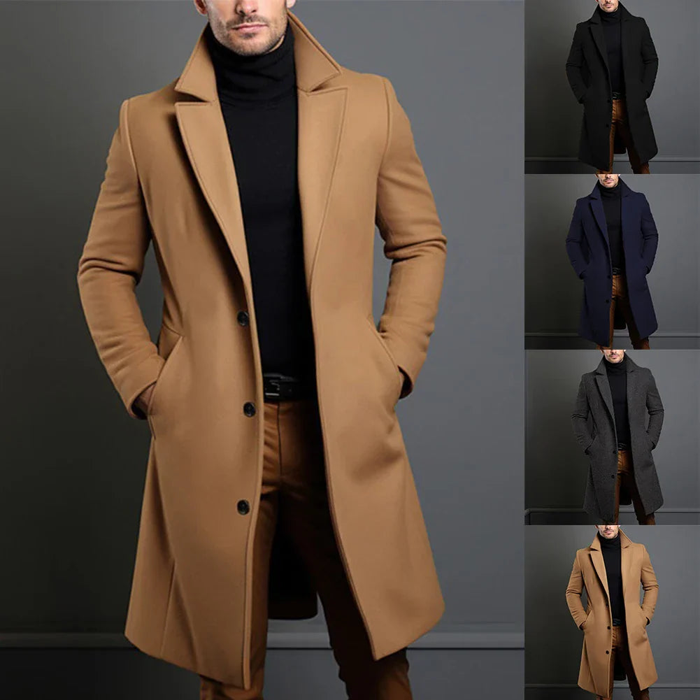 Atutumn Winter Long Warm Wool Trench Coat For