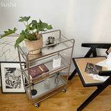 Metal Shelf Ins Modern Style Multi-layer Floor Removable