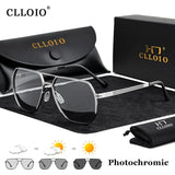 CLLOIO Fashion High Quality Photochromic Sunglasses Men Women