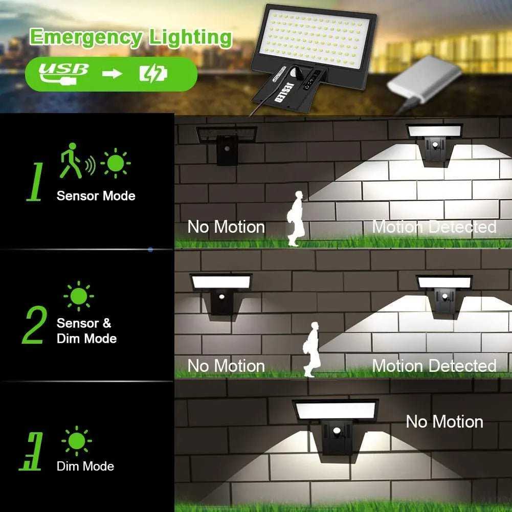 JESLED Outdoor Solar Light, 90 LED, LED Spotlight