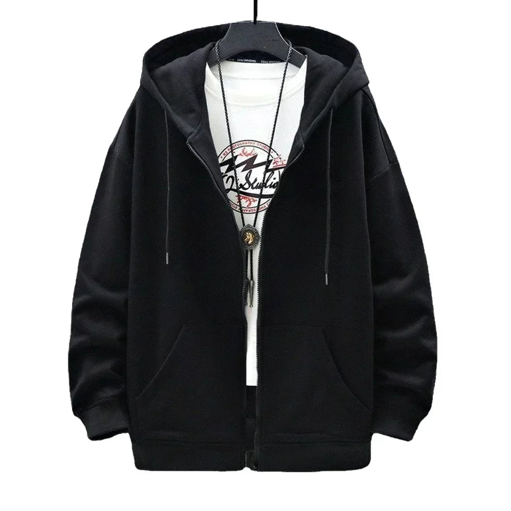 US Size Zip Up Hoodies Autumn Hooded Sweatshirts