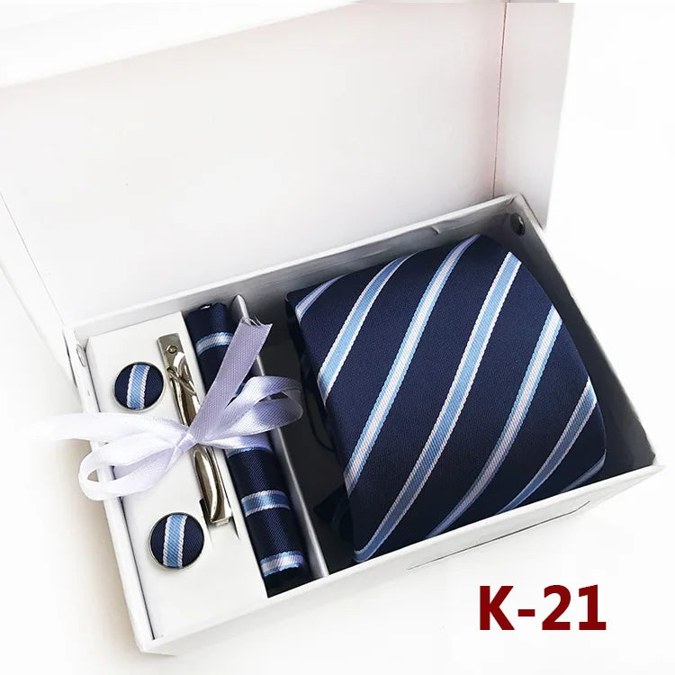 6piece Set Classic Printed DotsTies for Men Kerchief