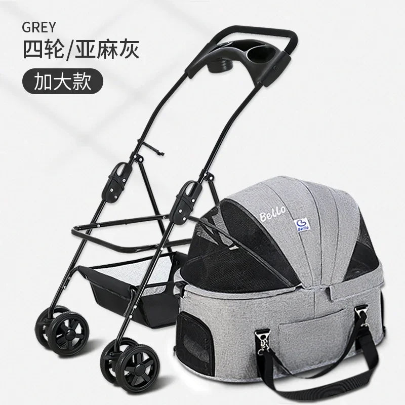 Detachable Pet Trolley 4 Wheel Universal Dog Stroller