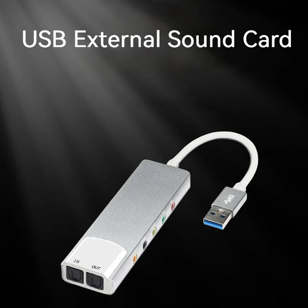 USB Sound Card Aluminium Alloy External Audio Converter