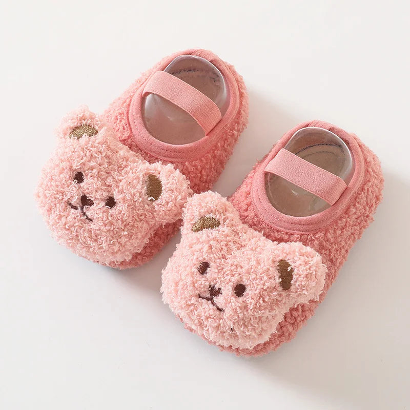 Cartoon Bear Baby Shoes Winter Thick Warm Newborn