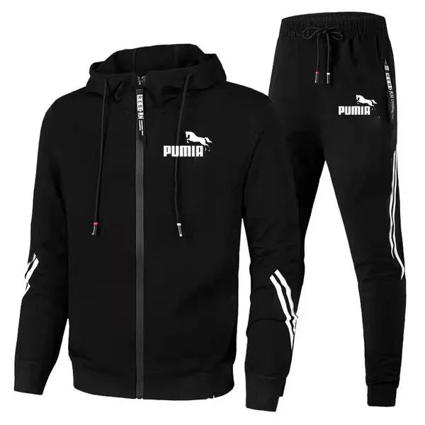 2PCS Design Tracksuit Mens Autumn Winter Hoody Jacket