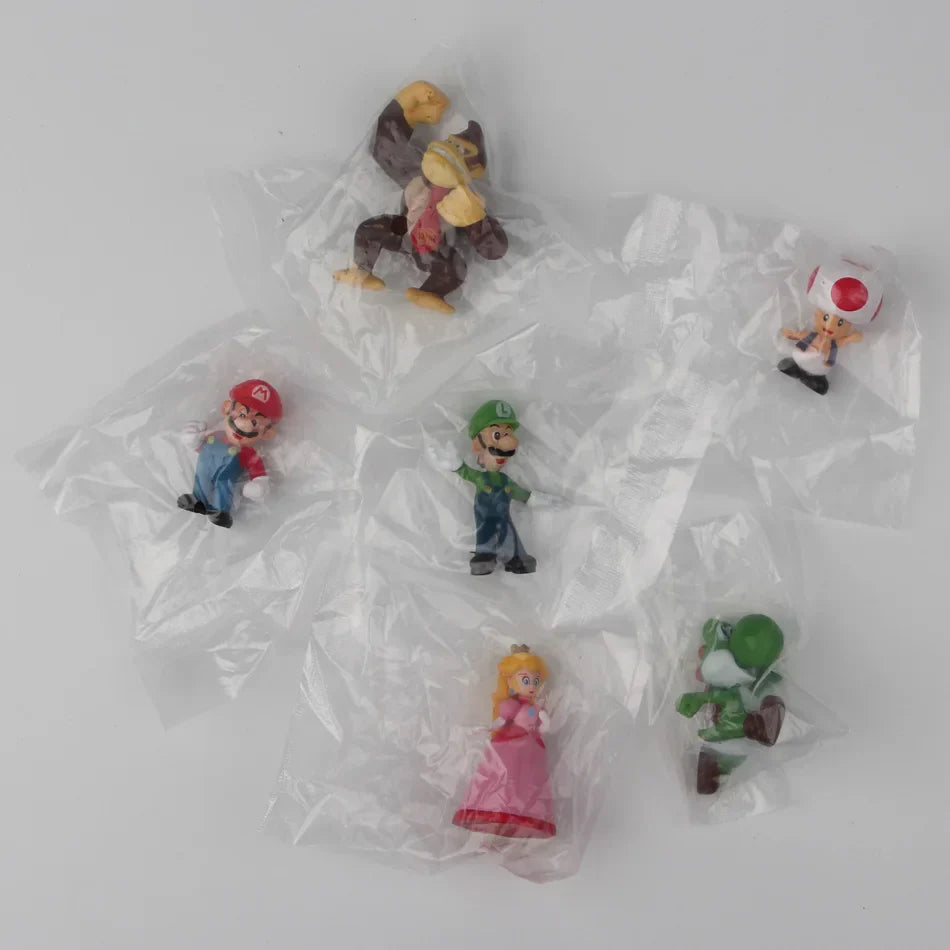 6pcs/set Super Mario Bros PVC Action Figure Toys