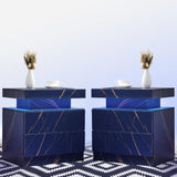 Side Bed Table With LED Light Bedside Tables