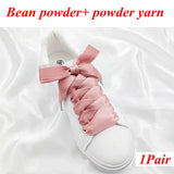 1 Pair Silk Shoe Laces Satin Ribbon Flat