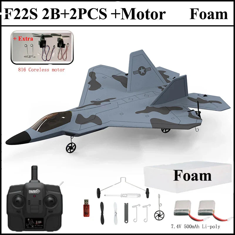 New F22S 2.4G 4CH 3D6G RC Airplane Raptor