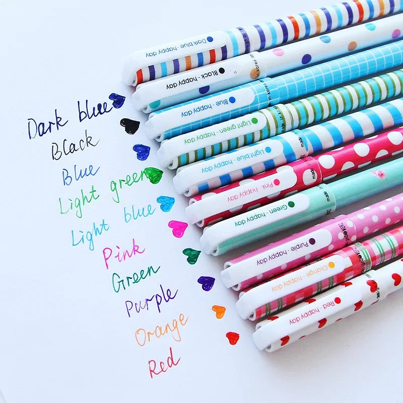 10 Pcs Korean Stationery Stationery Watercolor Pen Gel