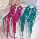 2022 New Sparkling Full Rhinestone Long Tassel Dangle