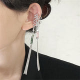 Vintage Chinese Style Artificial Jade Tassel Flower Ear