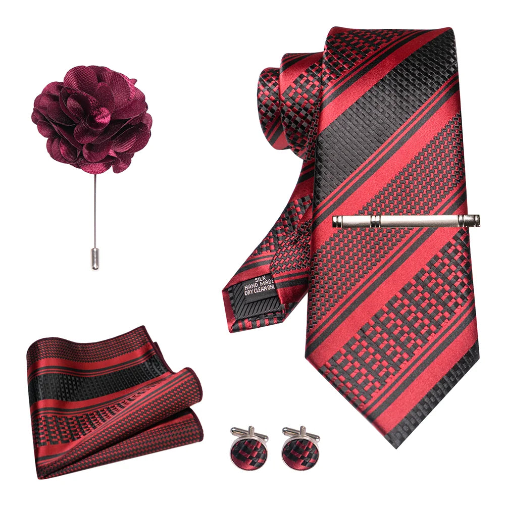 EASTEPIC 8 cm Red Blue Plaid Tie Paisley