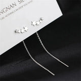 INS Star Long Tassel Ear Wire Trendy Silver