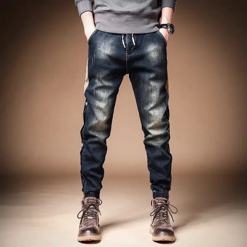 Trousers with Print Stretch Male Cowboy Pants Elastic