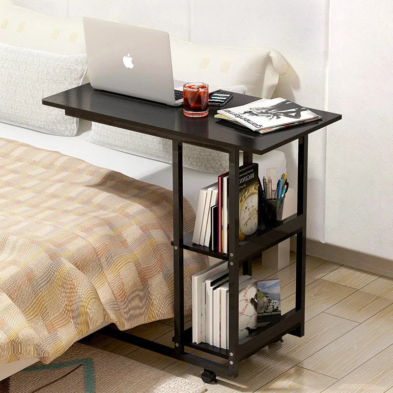 Removeable Laptop Desk with Wheels Wooden Table Computer