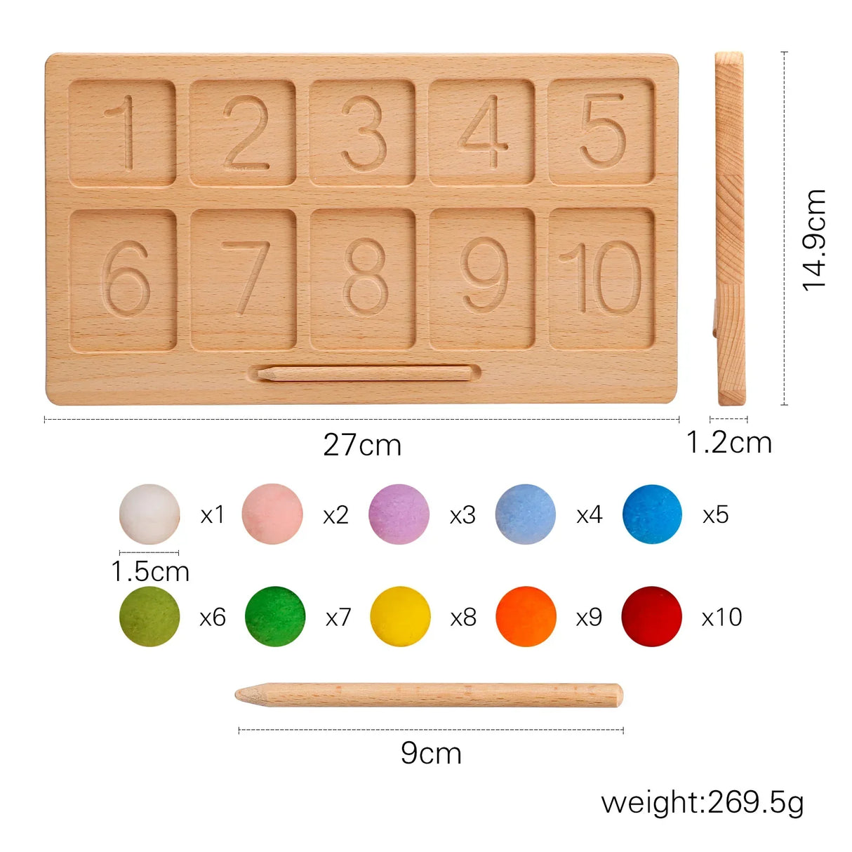 Montessori Counting Board for Girls Boy Tracing Board