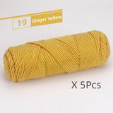 5 Pcs Cotton Select Yarn 17.63oz/500g, Light Worsted