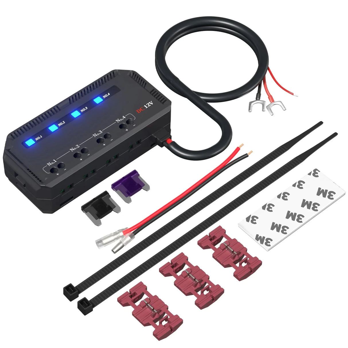 Car Blade Fuse Block Panel 12V 4 Circuit