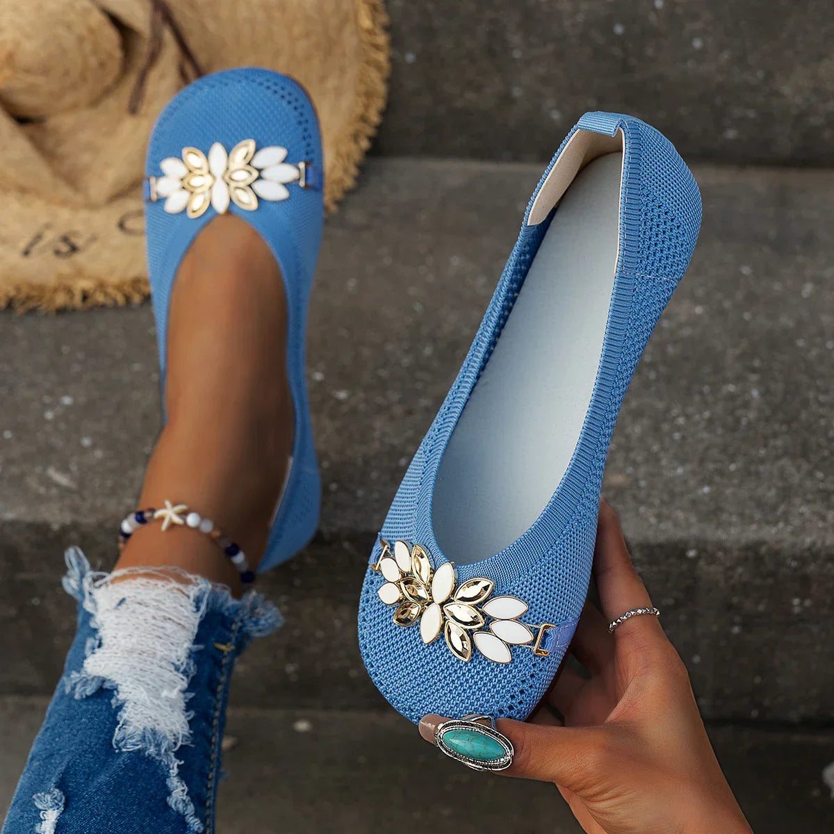 Ladies Shoes 2023 Breathable Mesh Women's Flats Shoes