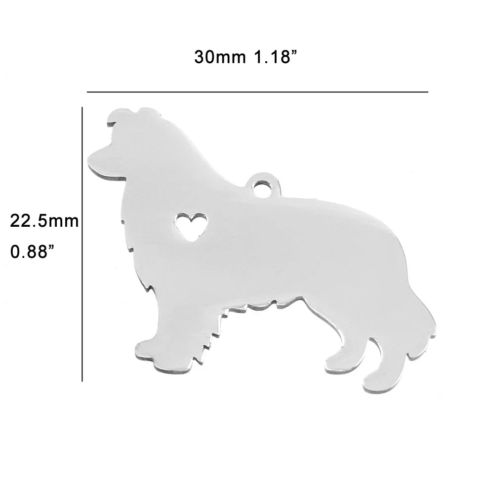 10pcs I Love My Cat Dog Animals Stainless