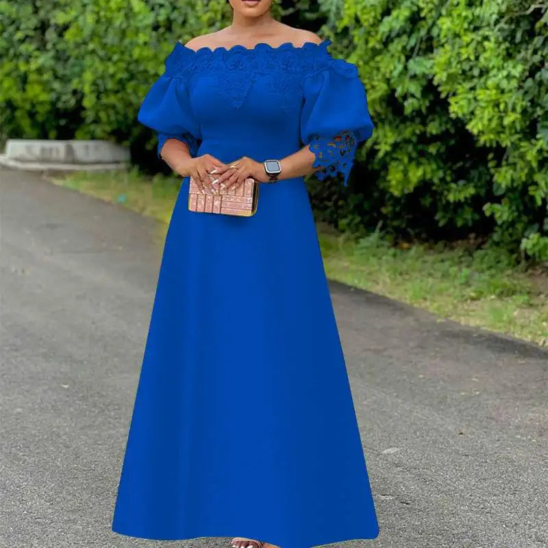Plus Size 5XL VONDA Women Off Shoulder Maxi
