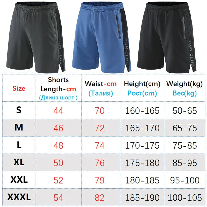 Men Run Shorts Patchwork Training Shorts Zipper Pockets